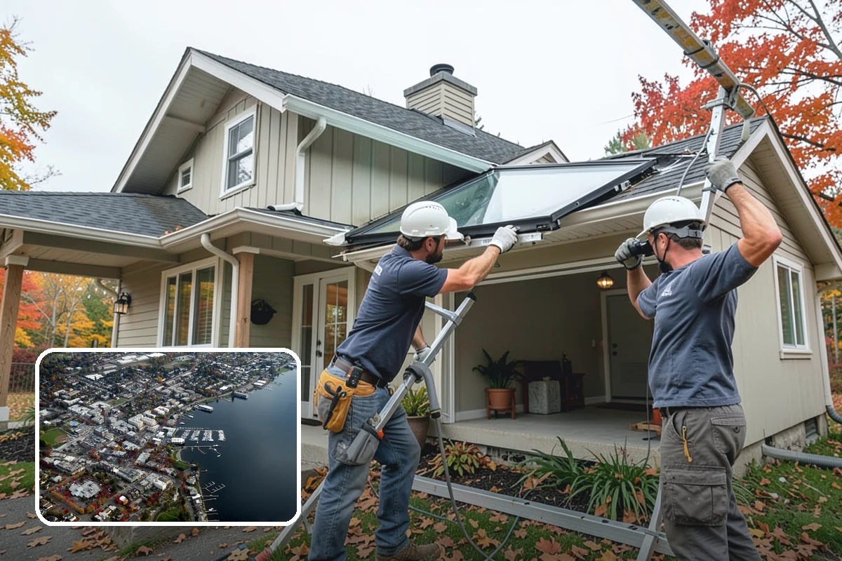 Garage Cabinet Installation in Kirkland, King County, WA - Hides clutter behind clean doors