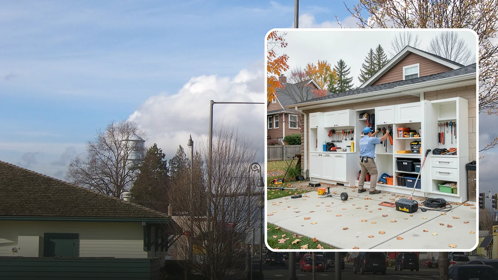 Garage Cabinet Installation in Marysville, Snohomish County, WA - Installing durable garage cabinets that enclose clutter and shield contents from dust and dampness.