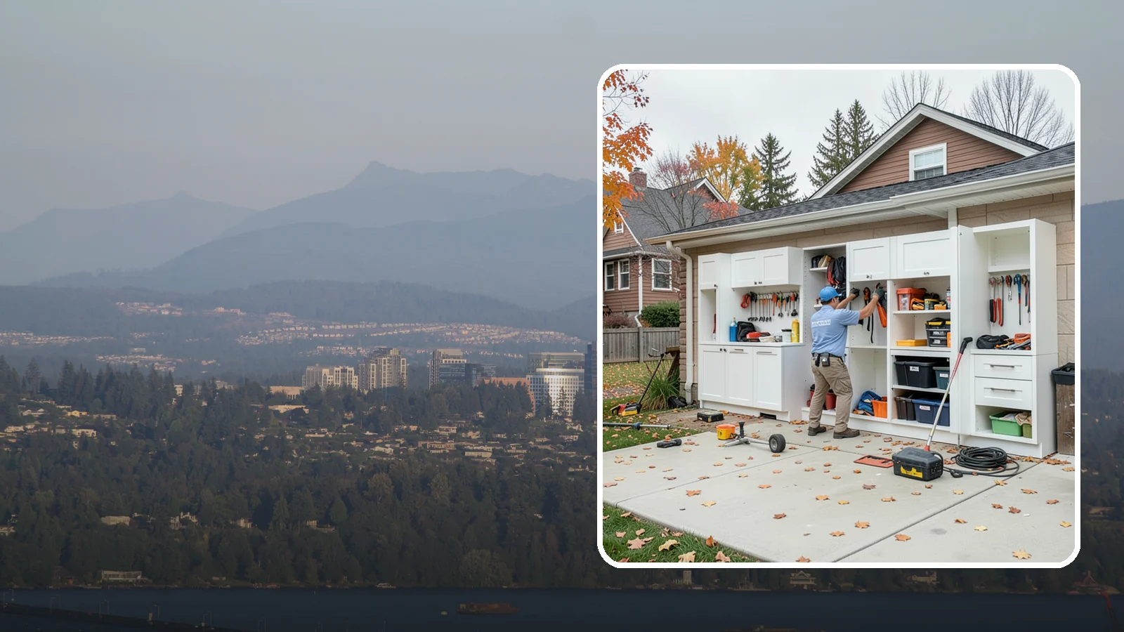 Garage Cabinet Installation in Medina, King County, WA - Installing durable garage cabinets that enclose clutter and shield contents from dust and dampness.