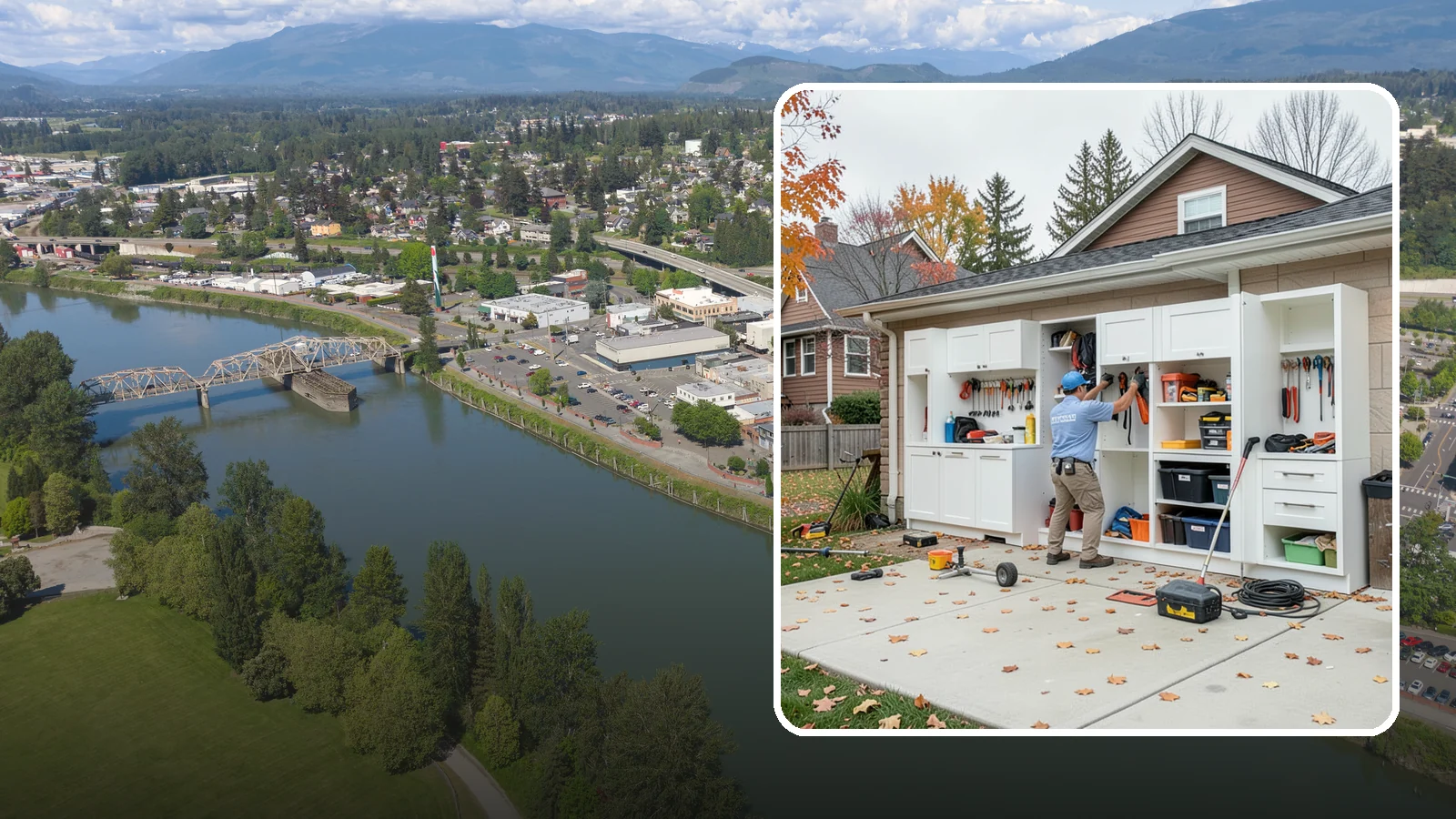 Garage Cabinet Installation in Mount Vernon, Skagit County, WA - Installing durable garage cabinets that enclose clutter and shield contents from dust and dampness.