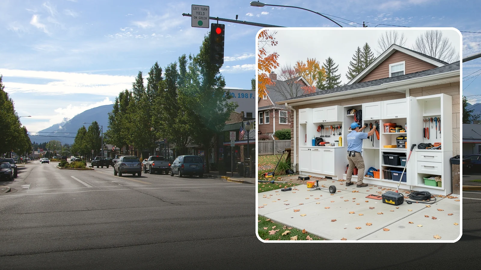 Garage Cabinet Installation in North Bend, King County, WA - Installing durable garage cabinets that enclose clutter and shield contents from dust and dampness.