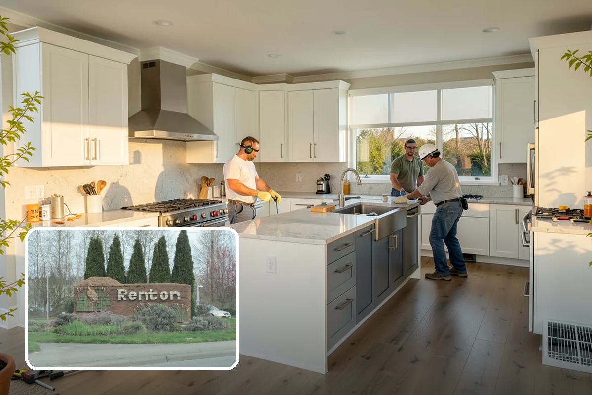 Garage Cabinet Installation in Renton, King County, WA - Hides clutter behind clean doors