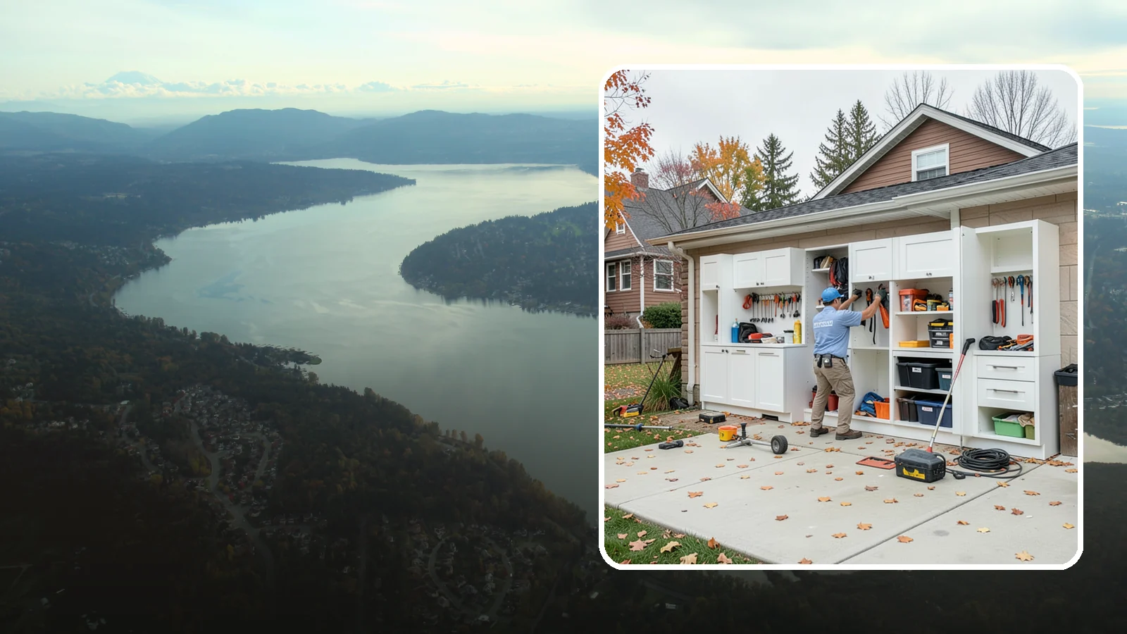 Garage Cabinet Installation in Sammamish, King County, WA - Installing durable garage cabinets that enclose clutter and shield contents from dust and dampness.