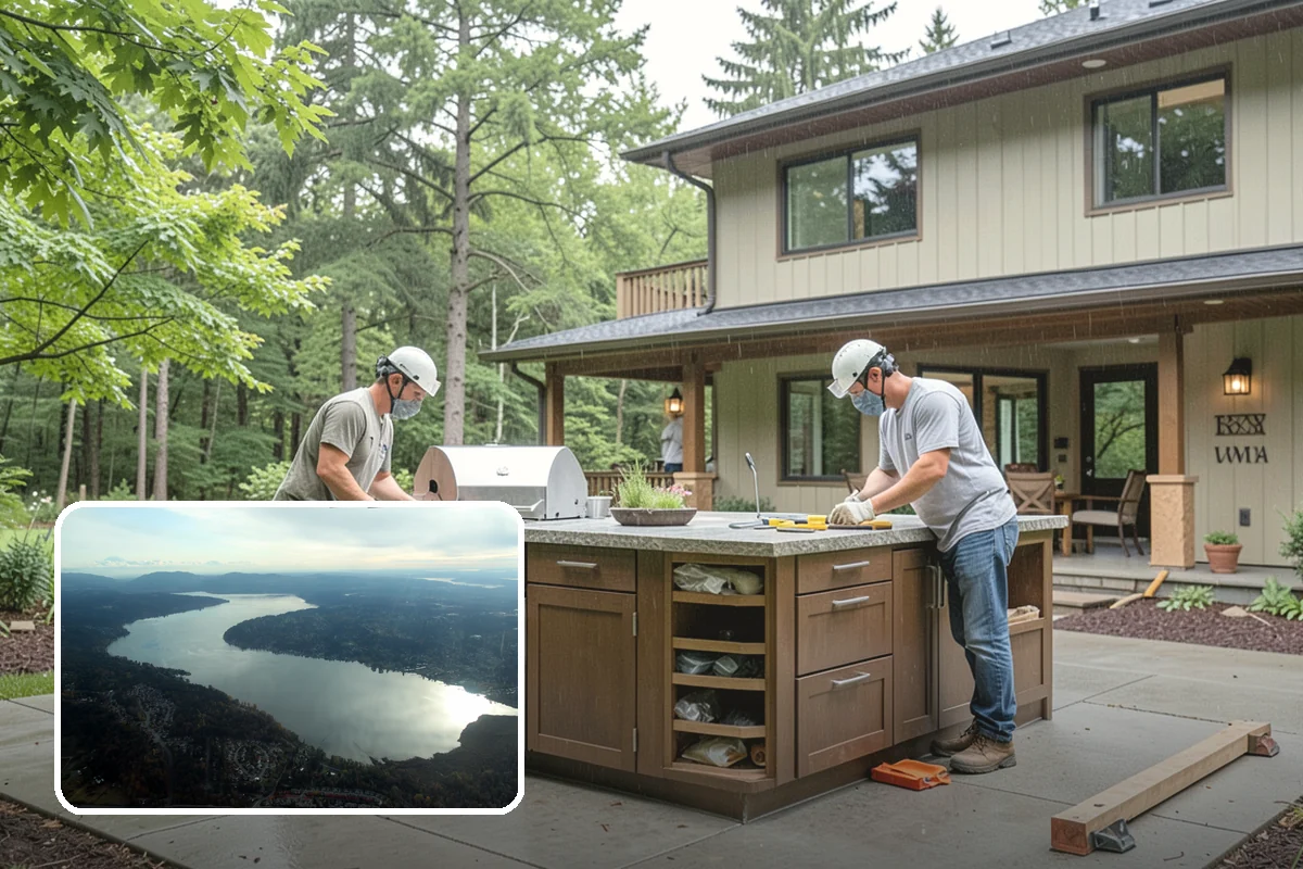 Garage Cabinet Installation in Sammamish, King County, WA - Hides clutter behind clean doors