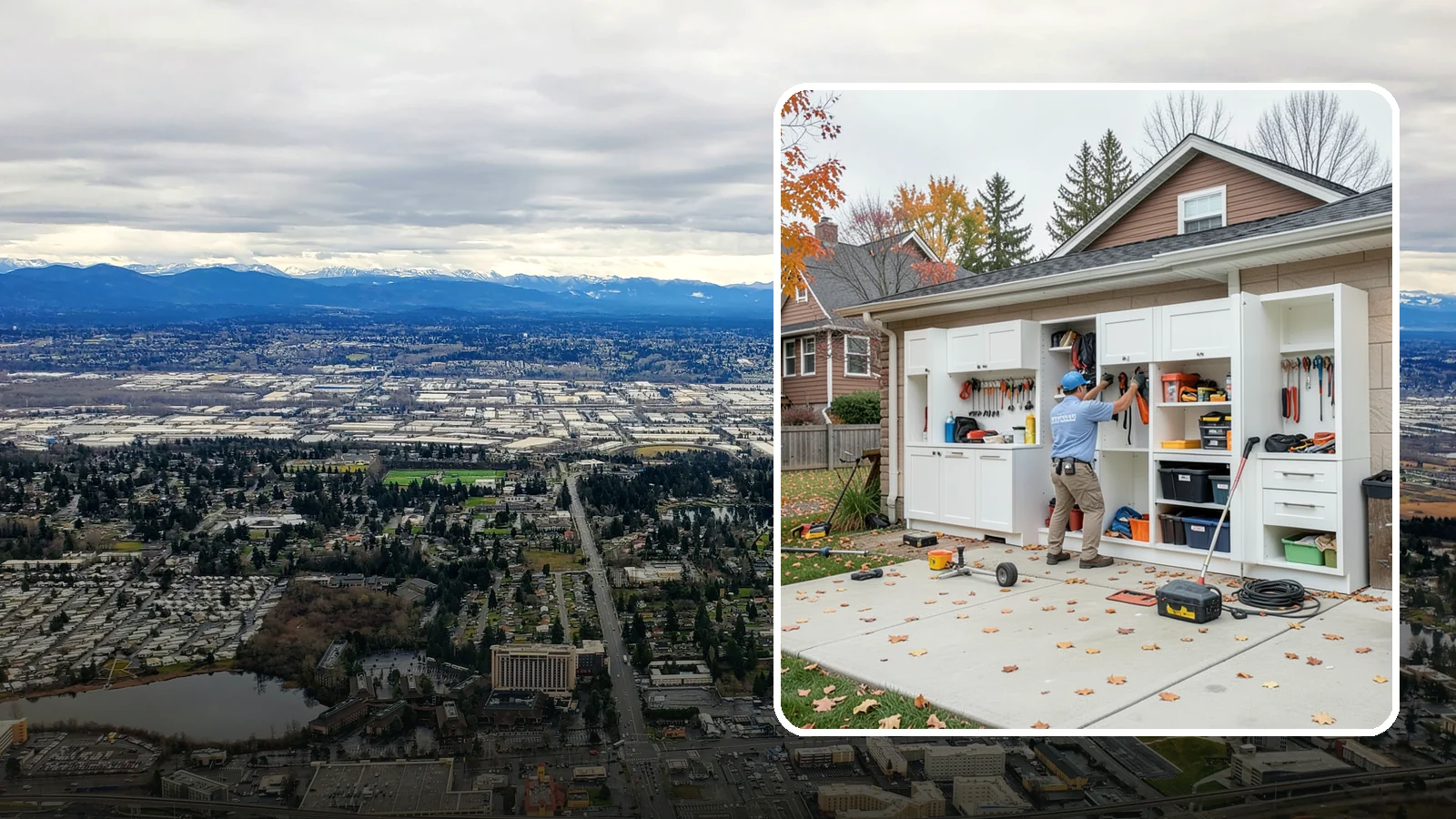 Garage Cabinet Installation in SeaTac, King County, WA - Installing durable garage cabinets that enclose clutter and shield contents from dust and dampness.