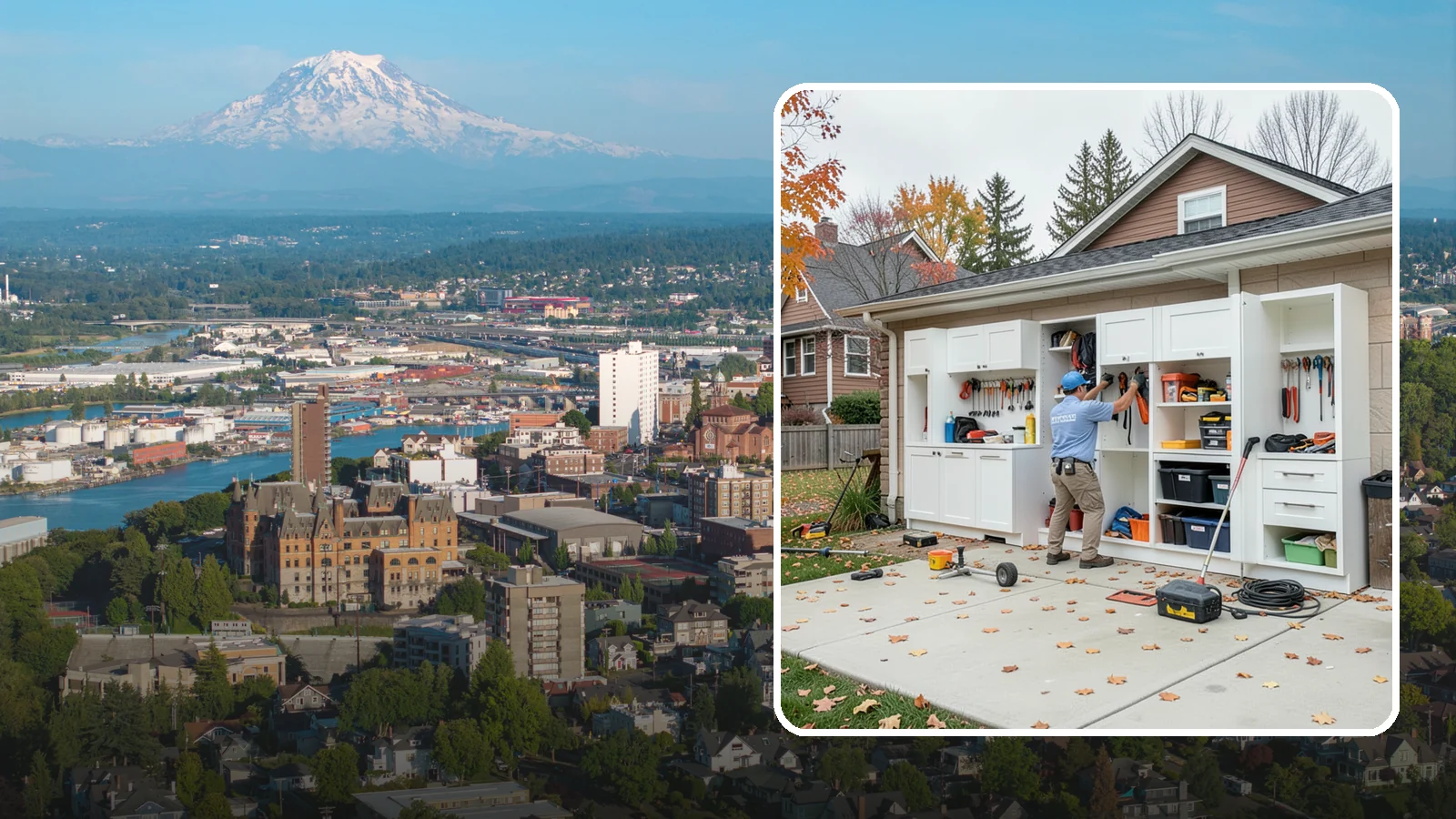 Garage Cabinet Installation in Tacoma, Pierce County, WA - Installing durable garage cabinets that enclose clutter and shield contents from dust and dampness.