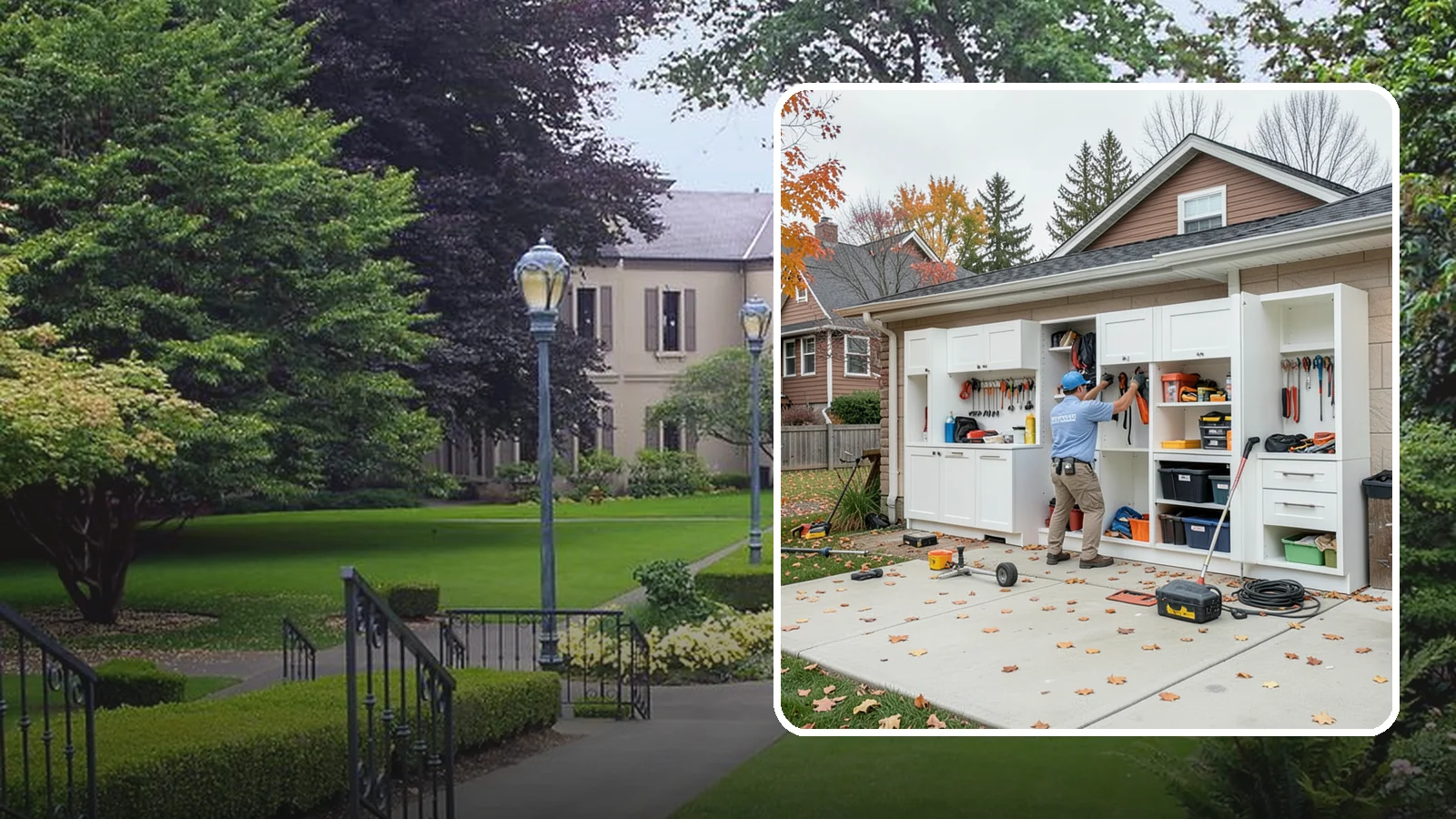 Garage Cabinet Installation in Woodinville, King County, WA - Installing durable garage cabinets that enclose clutter and shield contents from dust and dampness.