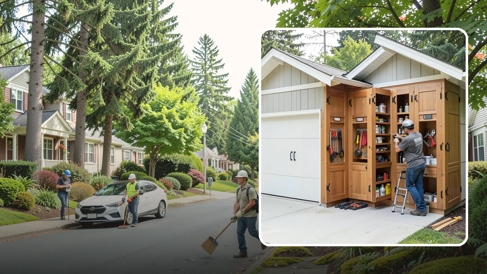 Garage Cabinetry in Beaux Arts Village, King County, WA - Installing rugged garage cabinetry that keeps tools, gear, and supplies organized and off the floor.