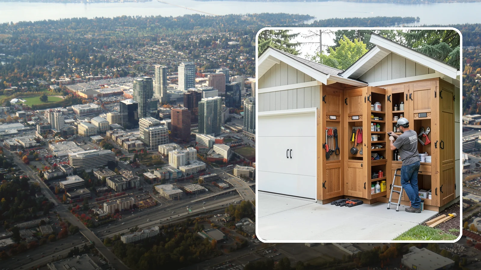 Garage Cabinetry in Bellevue, King County, WA - Installing rugged garage cabinetry that keeps tools, gear, and supplies organized and off the floor.