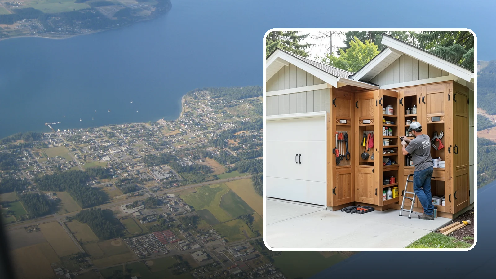 Garage Cabinetry in Coupeville, Island County, WA - Installing rugged garage cabinetry that keeps tools, gear, and supplies organized and off the floor.