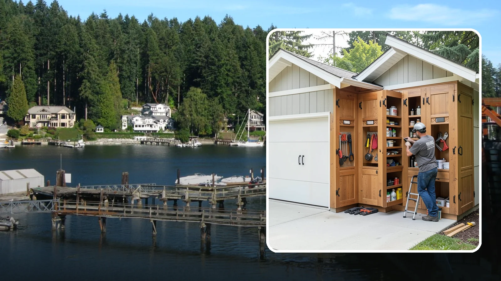 Garage Cabinetry in Gig Harbor, Pierce County, WA - Installing rugged garage cabinetry that keeps tools, gear, and supplies organized and off the floor.