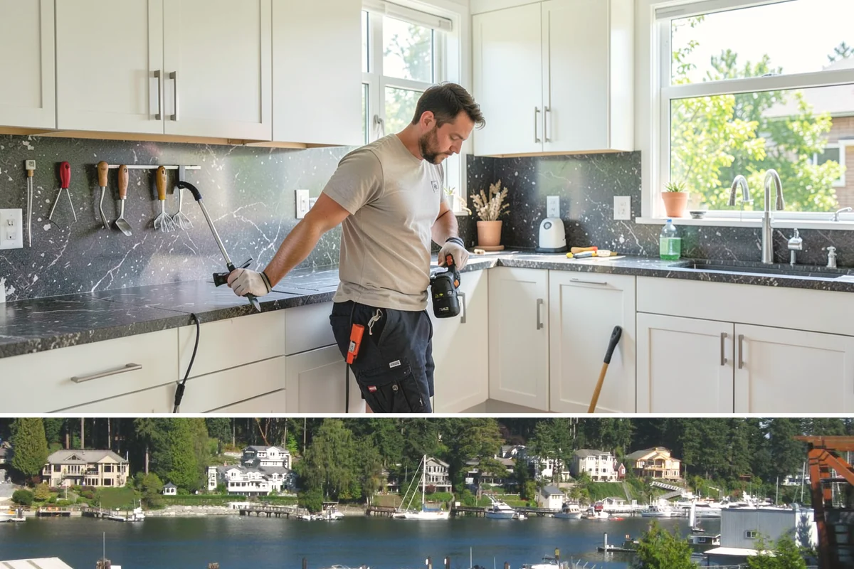 Garage Cabinetry in Gig Harbor, Pierce County, WA - Garage cabinetry can be installed year-round, with mild, dry days ideal if the garage stays open during work.