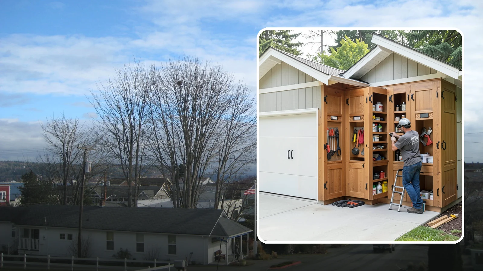 Garage Cabinetry in Langley, Island County, WA - Installing rugged garage cabinetry that keeps tools, gear, and supplies organized and off the floor.