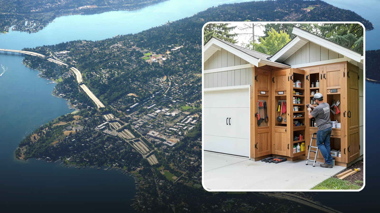 Garage Cabinetry in Mercer Island, King County, WA - Installing rugged garage cabinetry that keeps tools, gear, and supplies organized and off the floor.