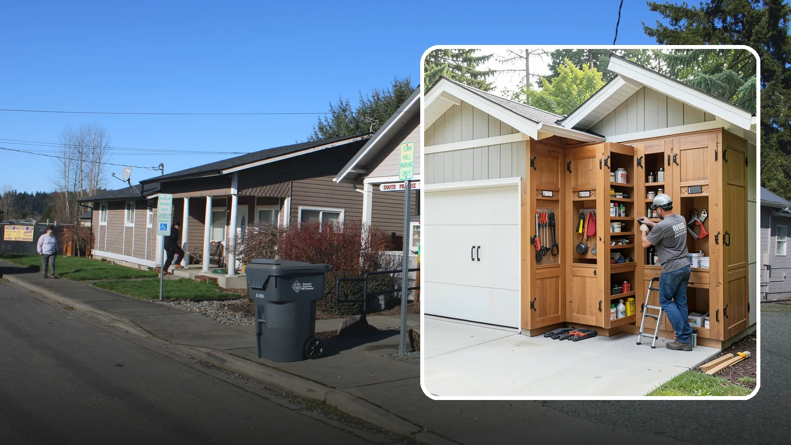 Garage Cabinetry in South Prairie, Pierce County, WA - Installing rugged garage cabinetry that keeps tools, gear, and supplies organized and off the floor.