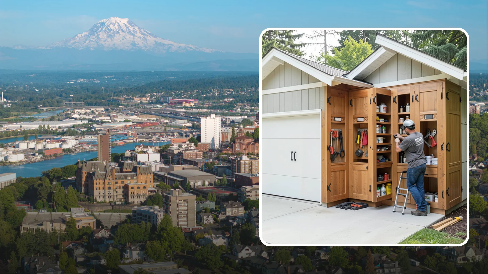 Garage Cabinetry in Tacoma, Pierce County, WA - Installing rugged garage cabinetry that keeps tools, gear, and supplies organized and off the floor.