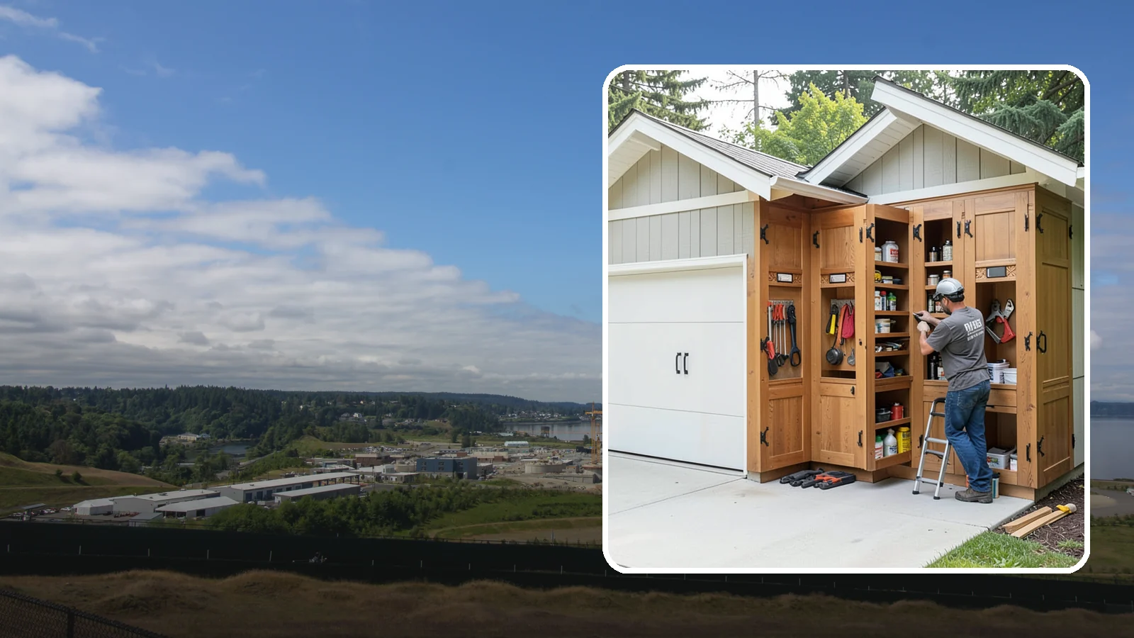 Garage Cabinetry in University Place, Pierce County, WA - Installing rugged garage cabinetry that keeps tools, gear, and supplies organized and off the floor.