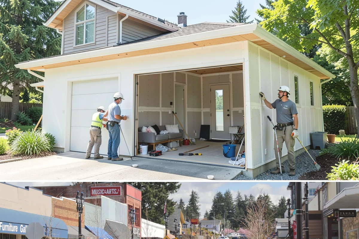 Garage Conversion in Bothell, King County, WA - Conversions can begin any season, but exterior wall and window work goes smoother during drier summer months when the envelope is...