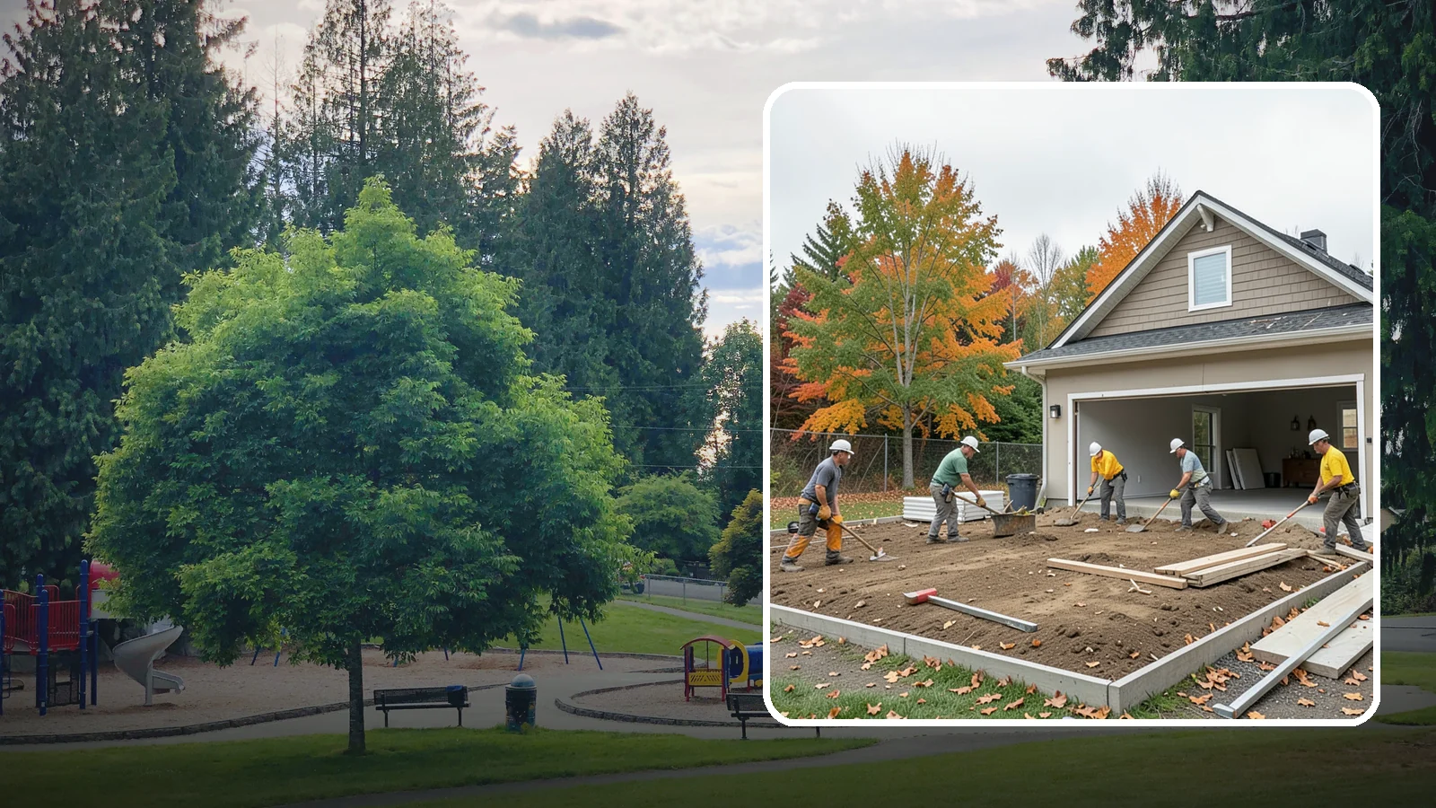 Garage Demolition in Bonney Lake, Pierce County, WA - We demolish attached and detached garages and clear the pad for a rebuild, addition, or open yard.