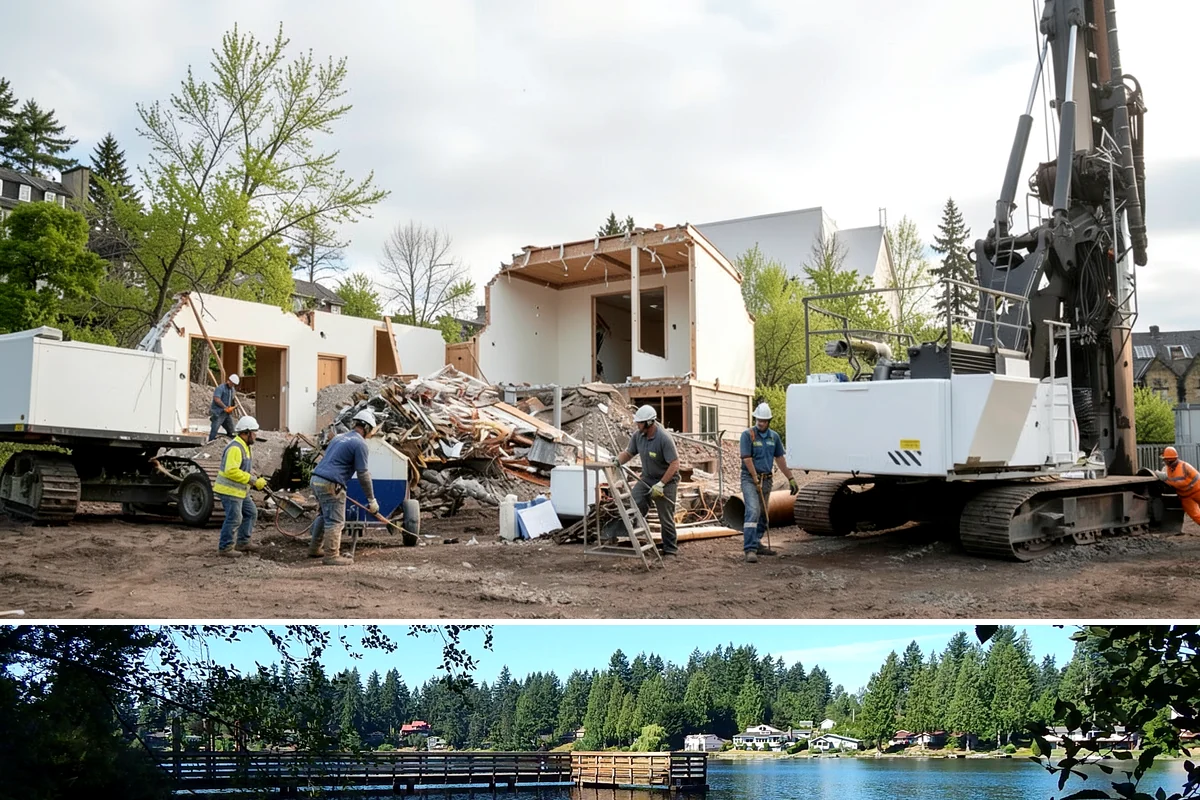 Garage Demolition in Federal Way, King County, WA - Garage demolition works in any season, with drier weather easing access and keeping the exposed pad from turning to mud.