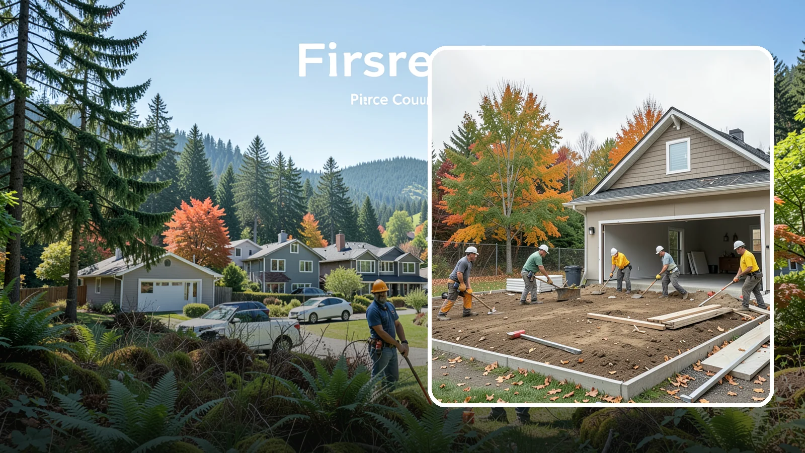 Garage Demolition in Fircrest, Pierce County, WA - We demolish attached and detached garages and clear the pad for a rebuild, addition, or open yard.