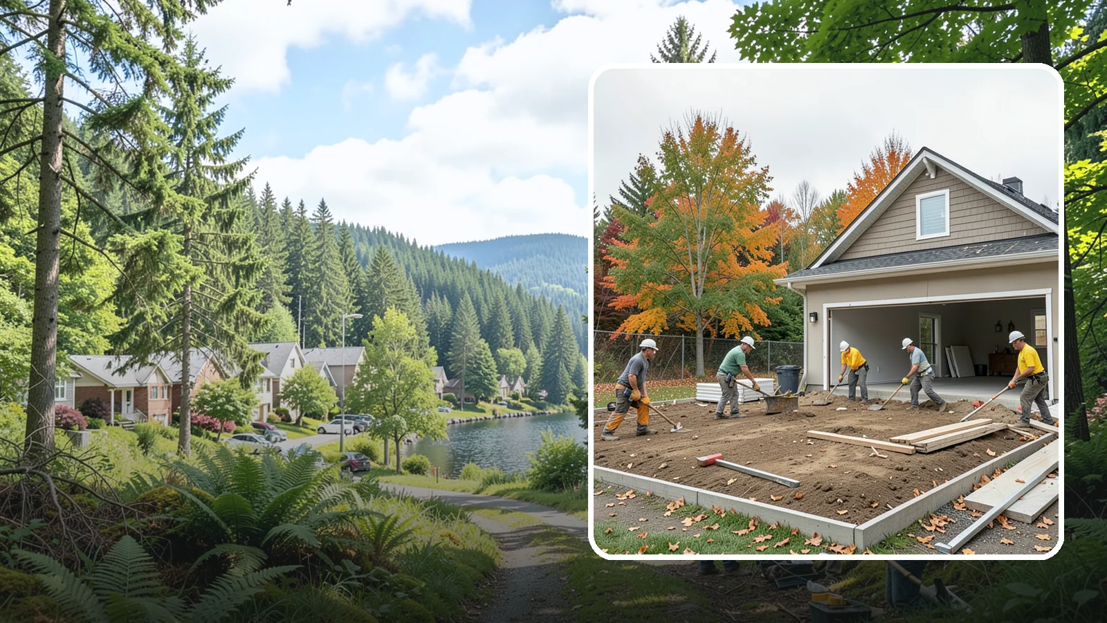 Garage Demolition in Lake Forest Park, King County, WA - We demolish attached and detached garages and clear the pad for a rebuild, addition, or open yard.