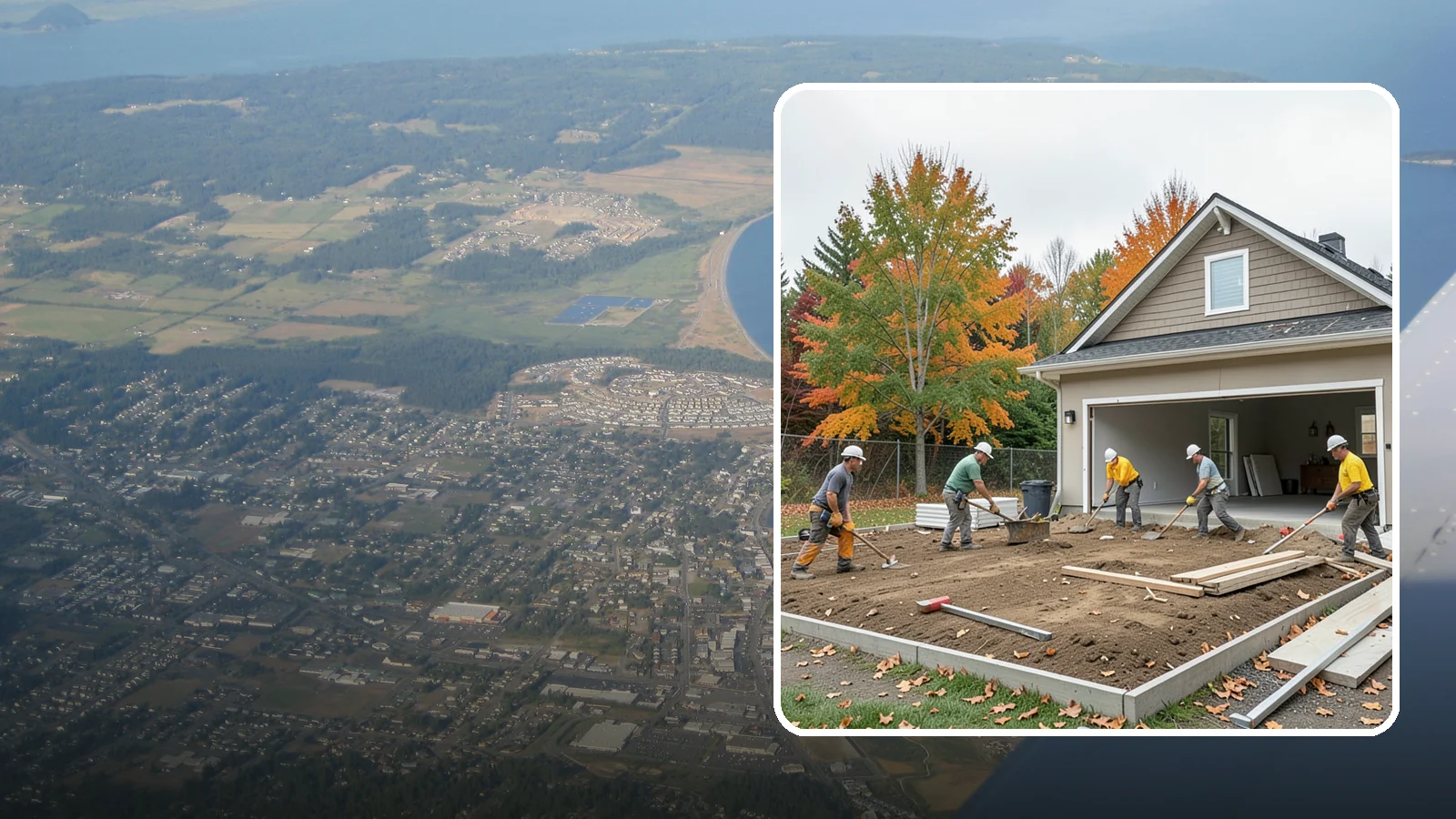 Garage Demolition in Oak Harbor, Island County, WA - We demolish attached and detached garages and clear the pad for a rebuild, addition, or open yard.