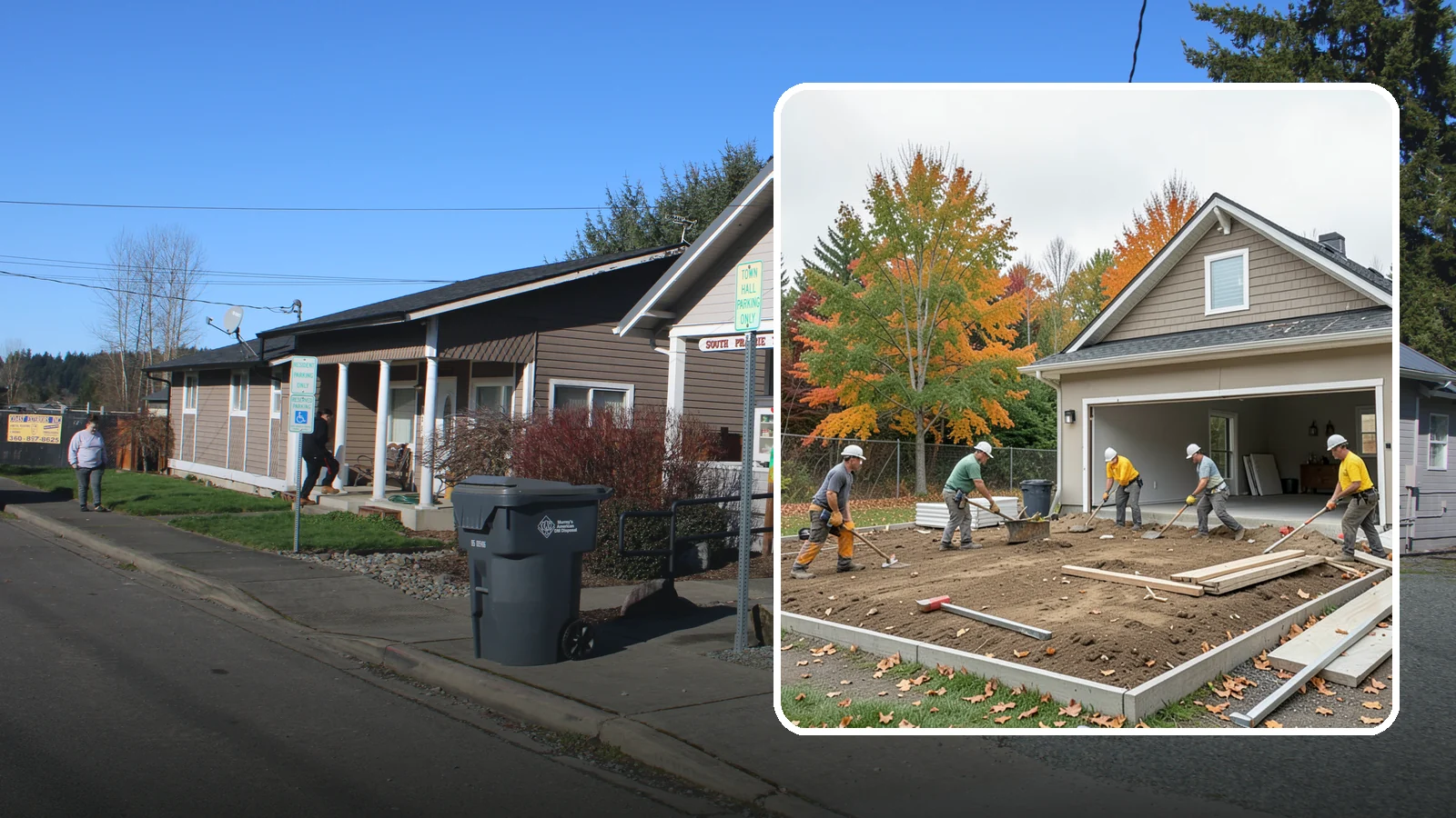 Garage Demolition in South Prairie, Pierce County, WA - We demolish attached and detached garages and clear the pad for a rebuild, addition, or open yard.
