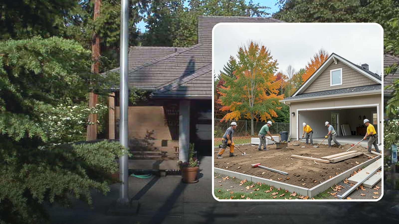 Garage Demolition in Yarrow Point, King County, WA - We demolish attached and detached garages and clear the pad for a rebuild, addition, or open yard.