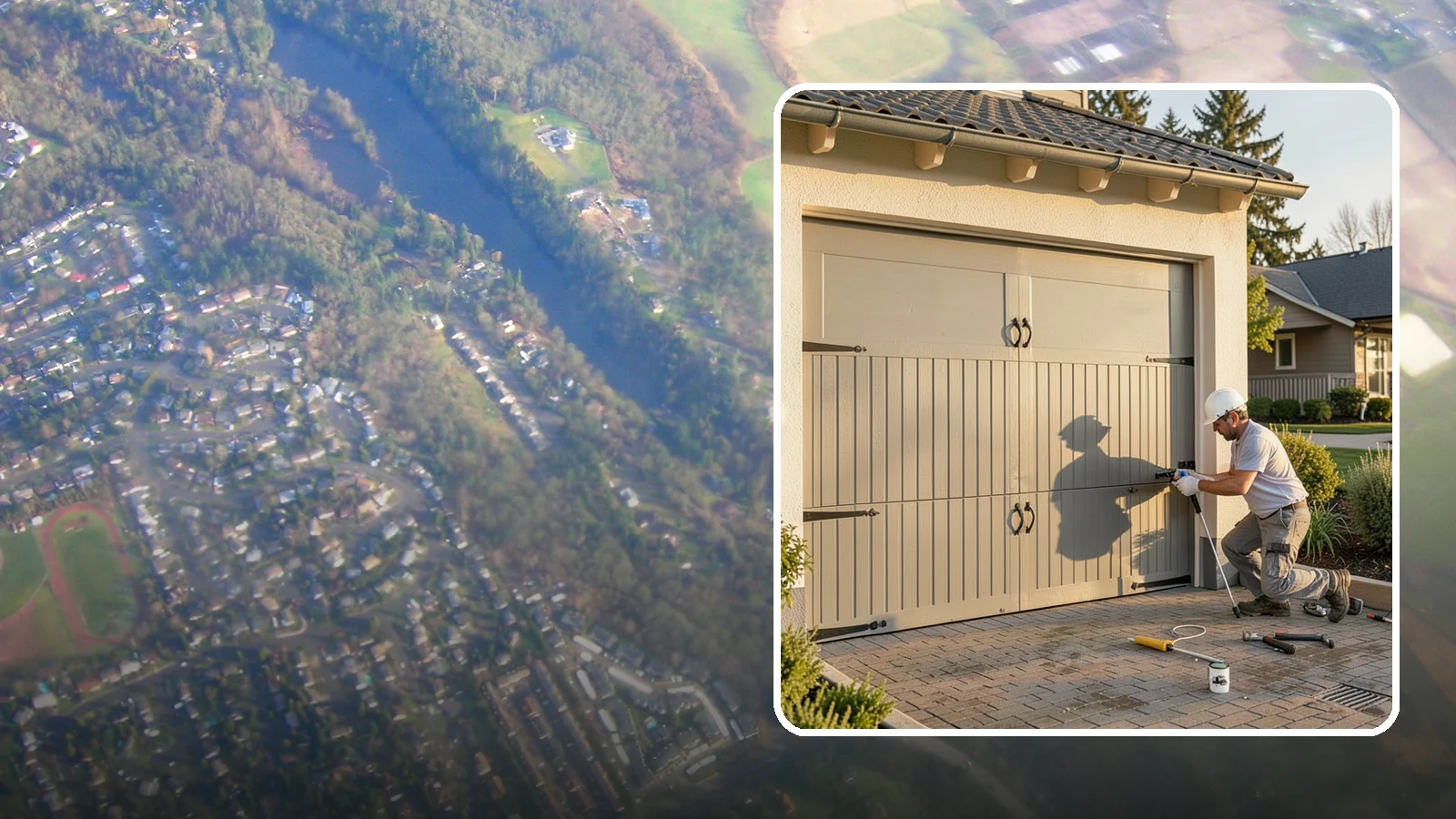 Garage Door Installation in Algona, King County, WA - Installing a new garage door with proper track, spring, and opener setup for smooth, safe daily operation.