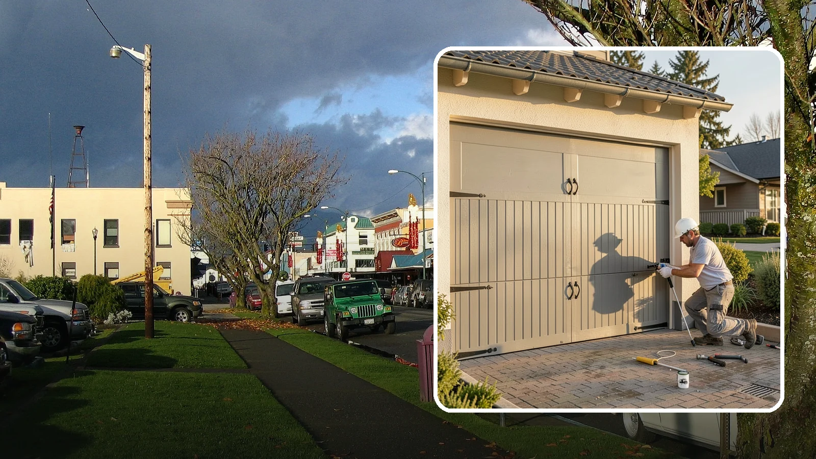 Garage Door Installation in Arlington, Snohomish County, WA - Installing a new garage door with proper track, spring, and opener setup for smooth, safe daily operation.