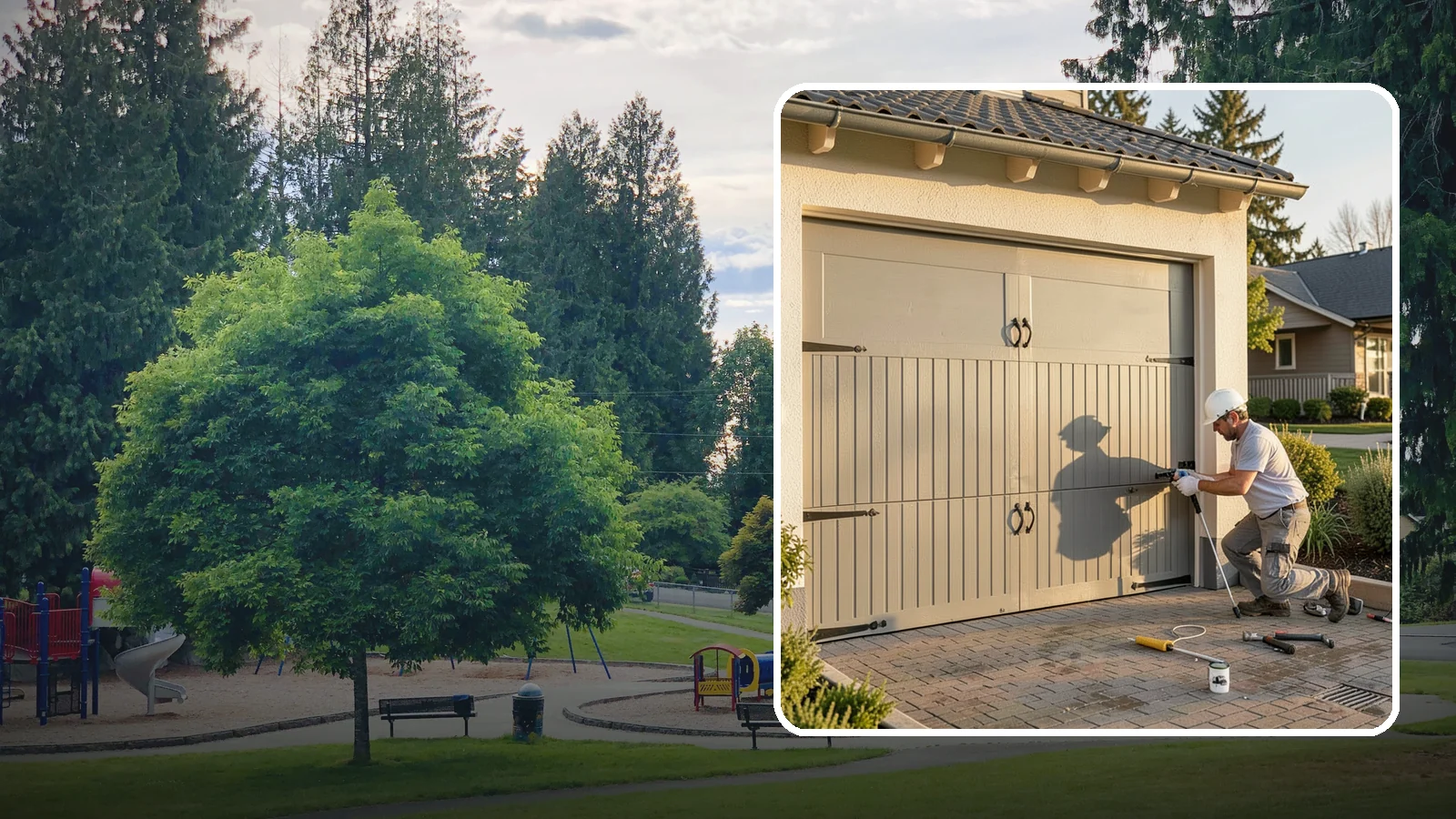 Garage Door Installation in Bonney Lake, Pierce County, WA - Installing a new garage door with proper track, spring, and opener setup for smooth, safe daily operation.
