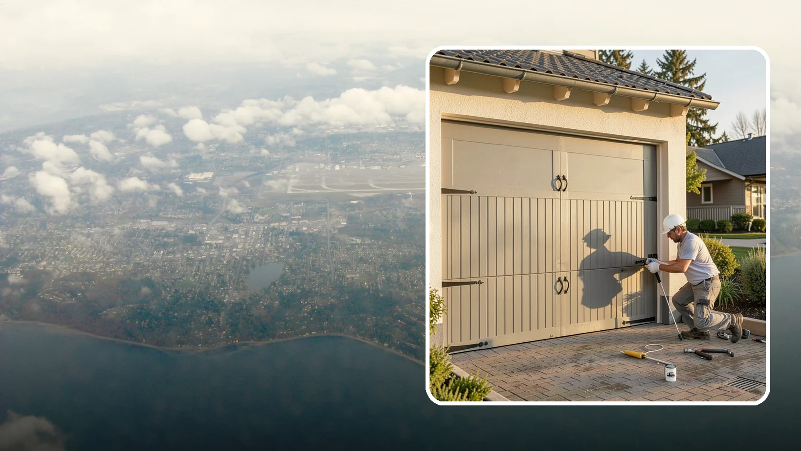 Garage Door Installation in Burien, King County, WA - Installing a new garage door with proper track, spring, and opener setup for smooth, safe daily operation.