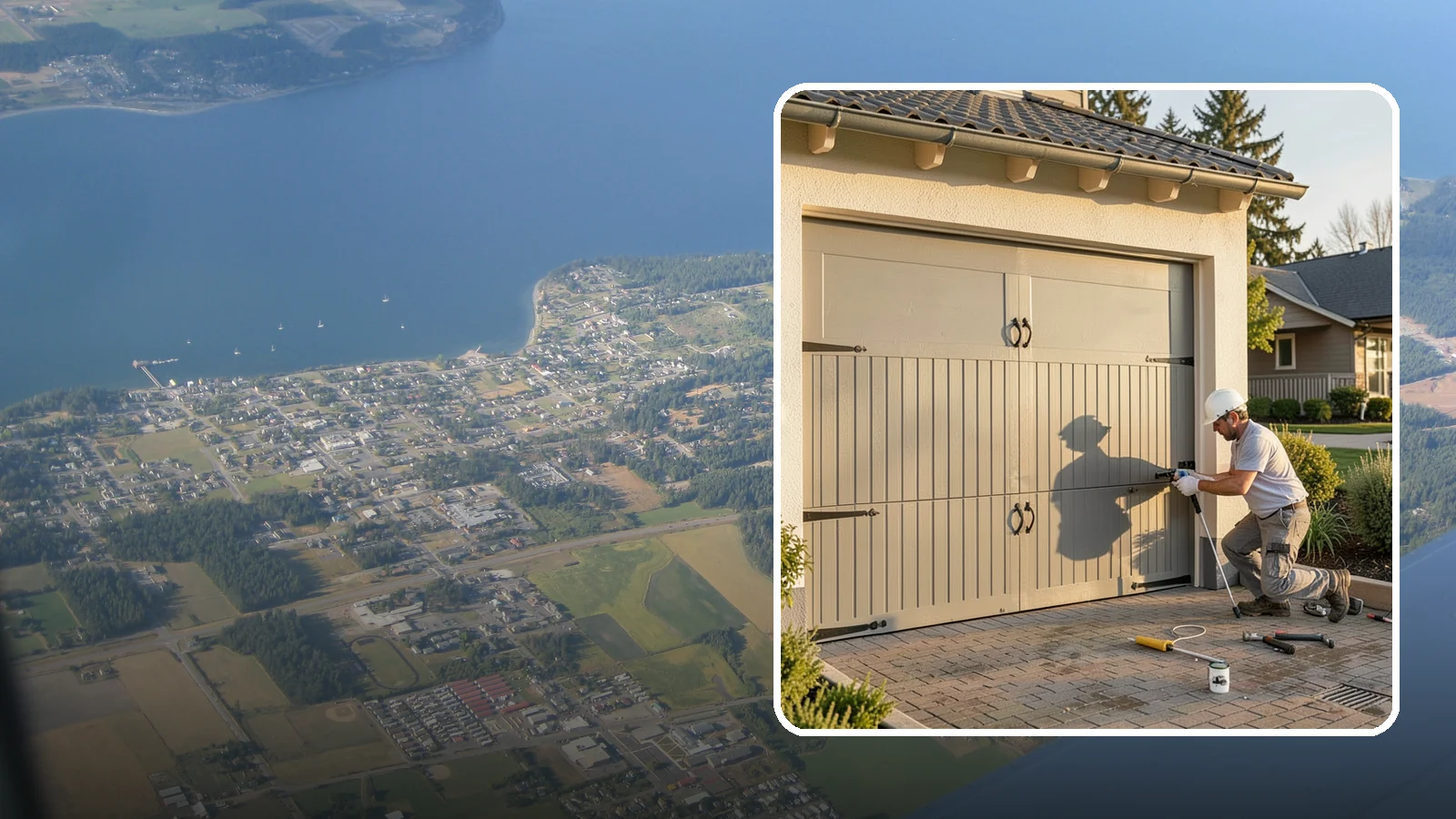 Garage Door Installation in Coupeville, Island County, WA - Installing a new garage door with proper track, spring, and opener setup for smooth, safe daily operation.