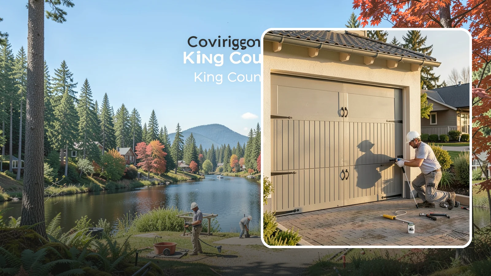 Garage Door Installation in Covington, King County, WA - Installing a new garage door with proper track, spring, and opener setup for smooth, safe daily operation.