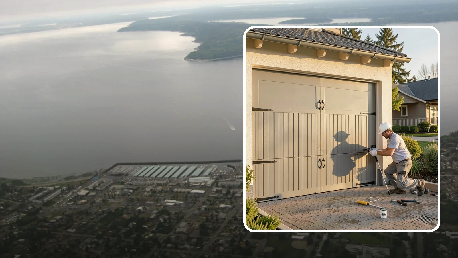 Garage Door Installation in Des Moines, King County, WA - Installing a new garage door with proper track, spring, and opener setup for smooth, safe daily operation.
