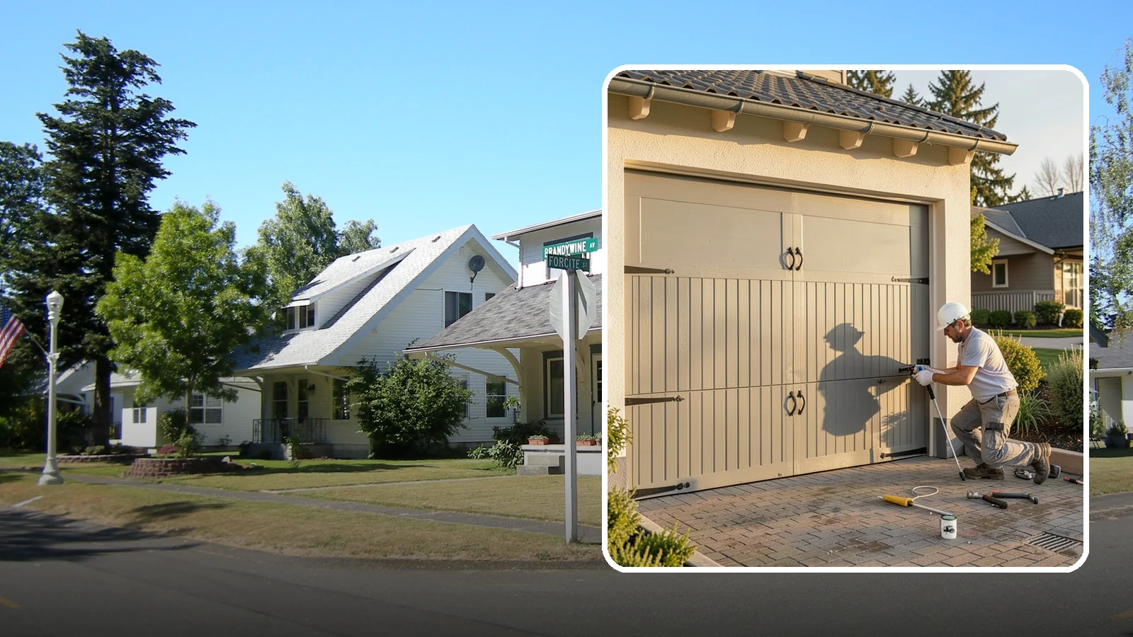 Garage Door Installation in DuPont, Pierce County, WA - Installing a new garage door with proper track, spring, and opener setup for smooth, safe daily operation.