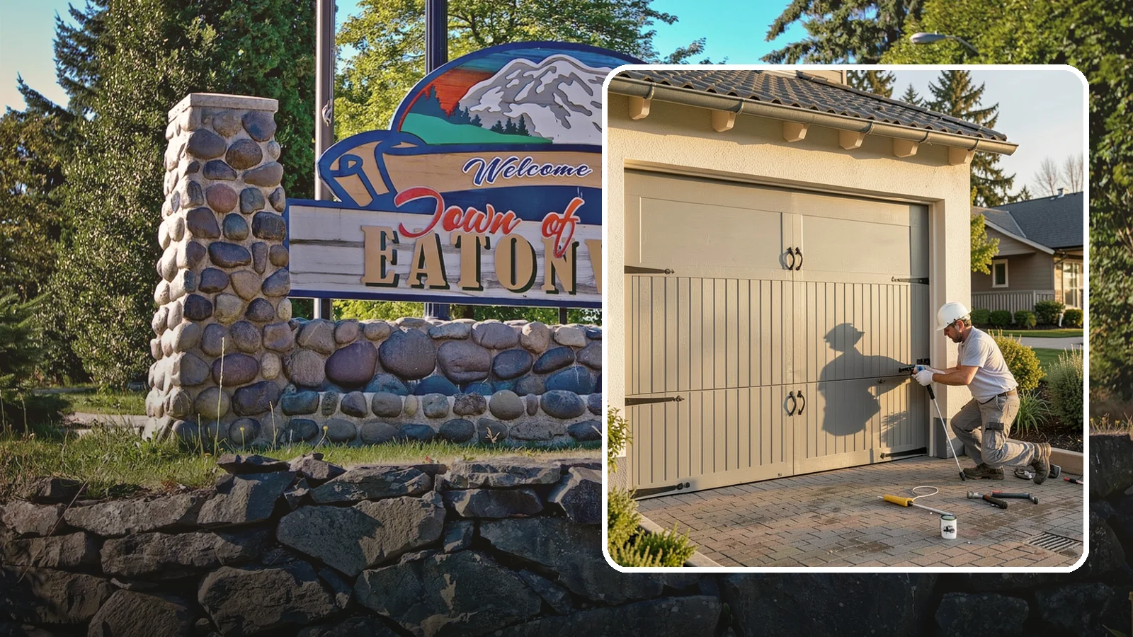 Garage Door Installation in Eatonville, Pierce County, WA - Installing a new garage door with proper track, spring, and opener setup for smooth, safe daily operation.
