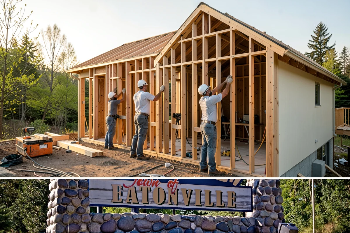Garage Door Installation in Eatonville, Pierce County, WA - Garage doors can be installed year-round, though fall installation seals out drafts before winter sets in.