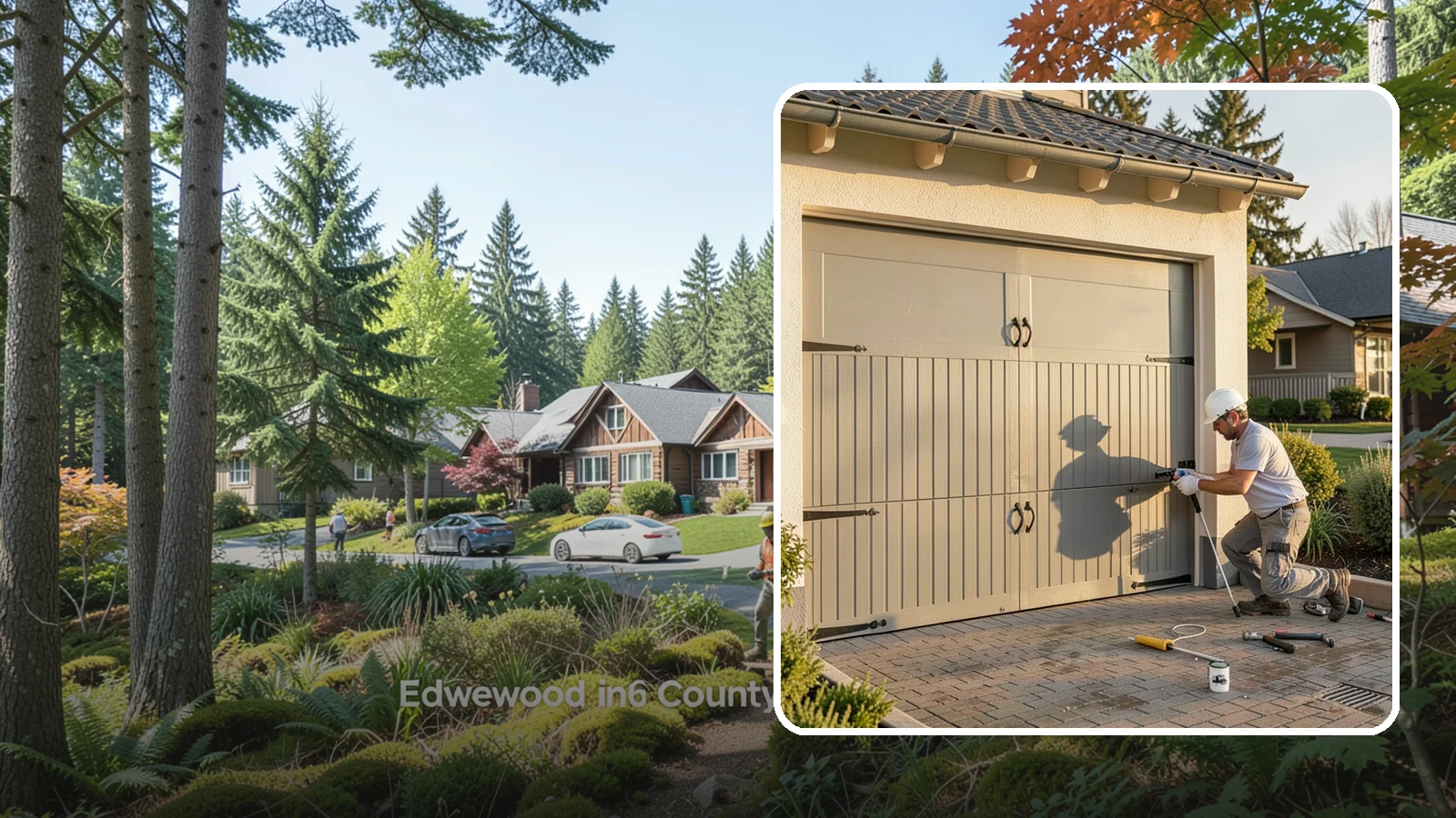 Garage Door Installation in Edgewood, Pierce County, WA - Installing a new garage door with proper track, spring, and opener setup for smooth, safe daily operation.