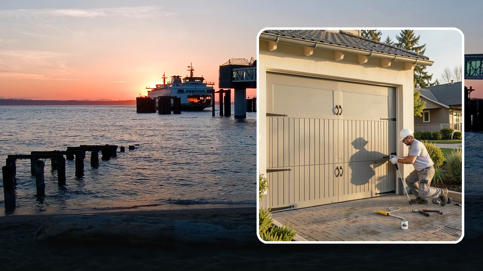 Garage Door Installation in Edmonds, Snohomish County, WA - Installing a new garage door with proper track, spring, and opener setup for smooth, safe daily operation.