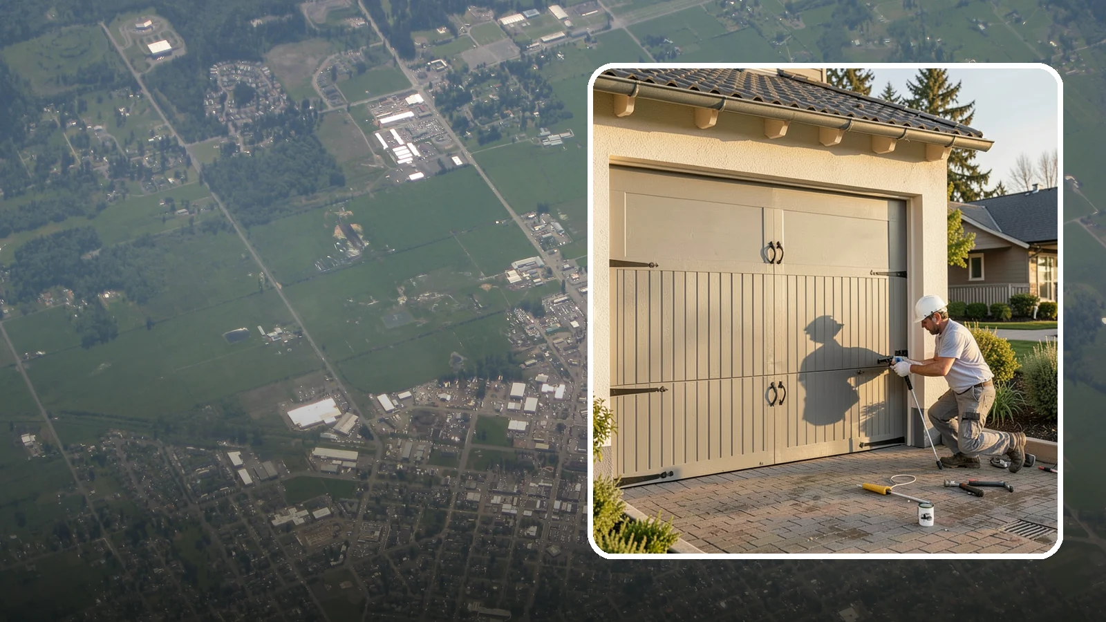 Garage Door Installation in Enumclaw, King County, WA - Installing a new garage door with proper track, spring, and opener setup for smooth, safe daily operation.