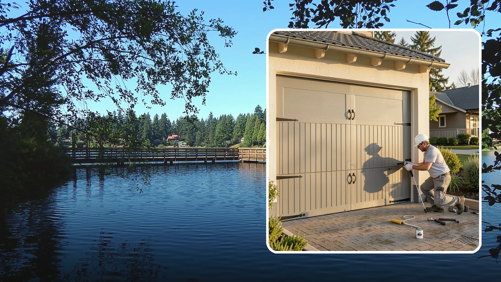 Garage Door Installation in Federal Way, King County, WA - Installing a new garage door with proper track, spring, and opener setup for smooth, safe daily operation.
