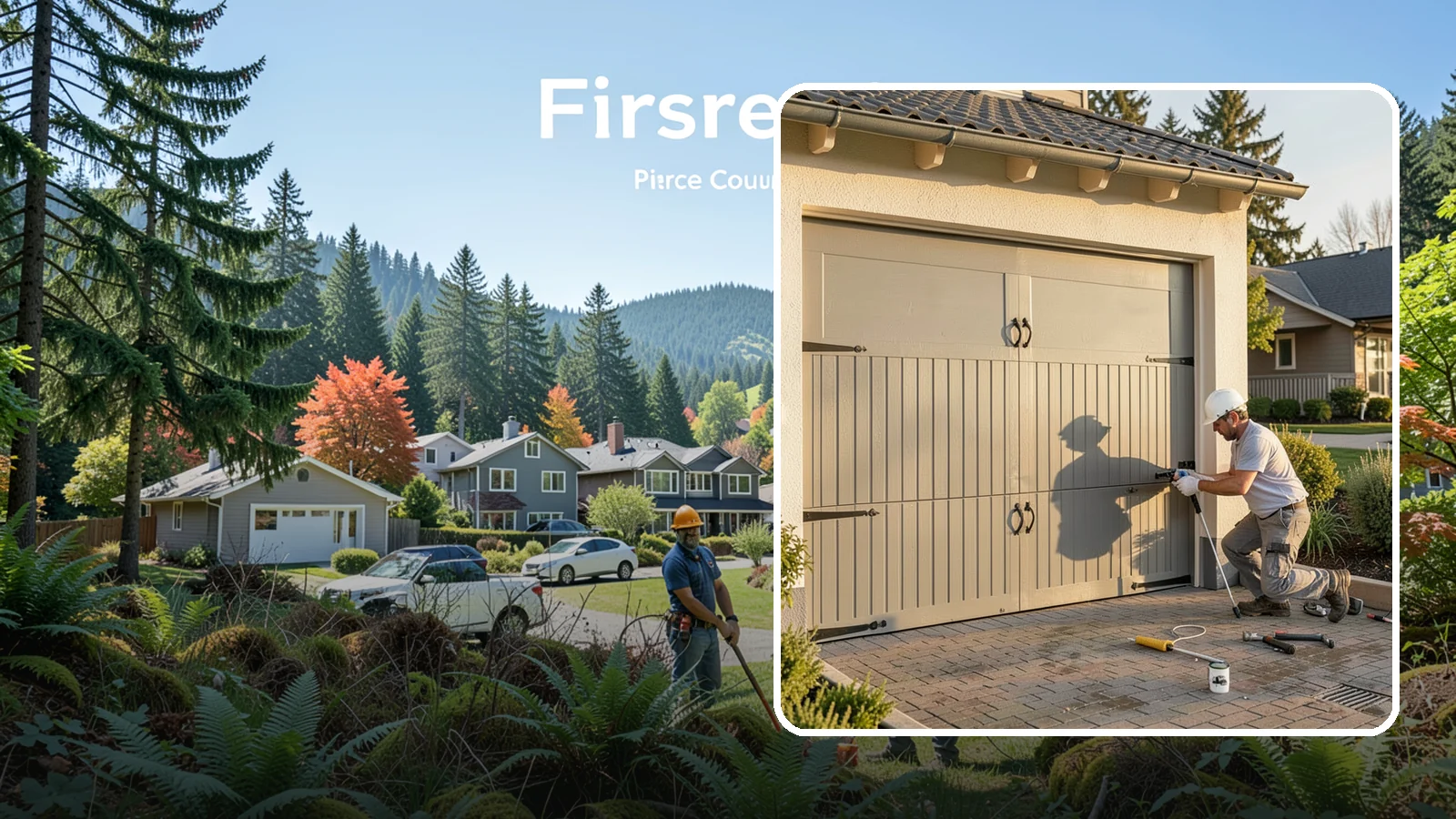 Garage Door Installation in Fircrest, Pierce County, WA - Installing a new garage door with proper track, spring, and opener setup for smooth, safe daily operation.