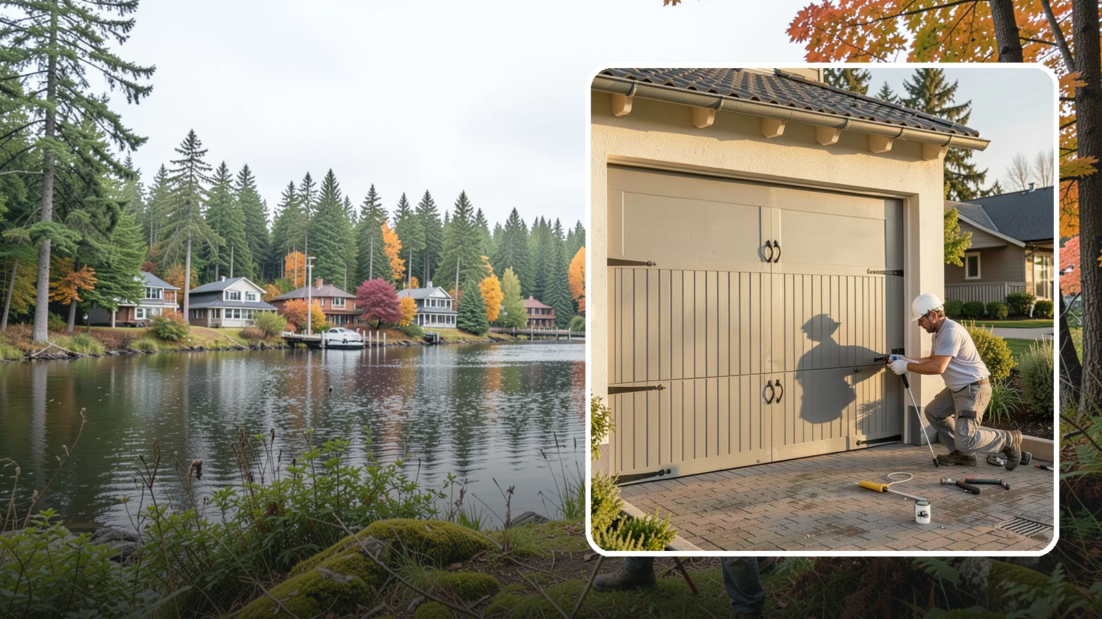 Garage Door Installation in La Conner, Skagit County, WA - Installing a new garage door with proper track, spring, and opener setup for smooth, safe daily operation.