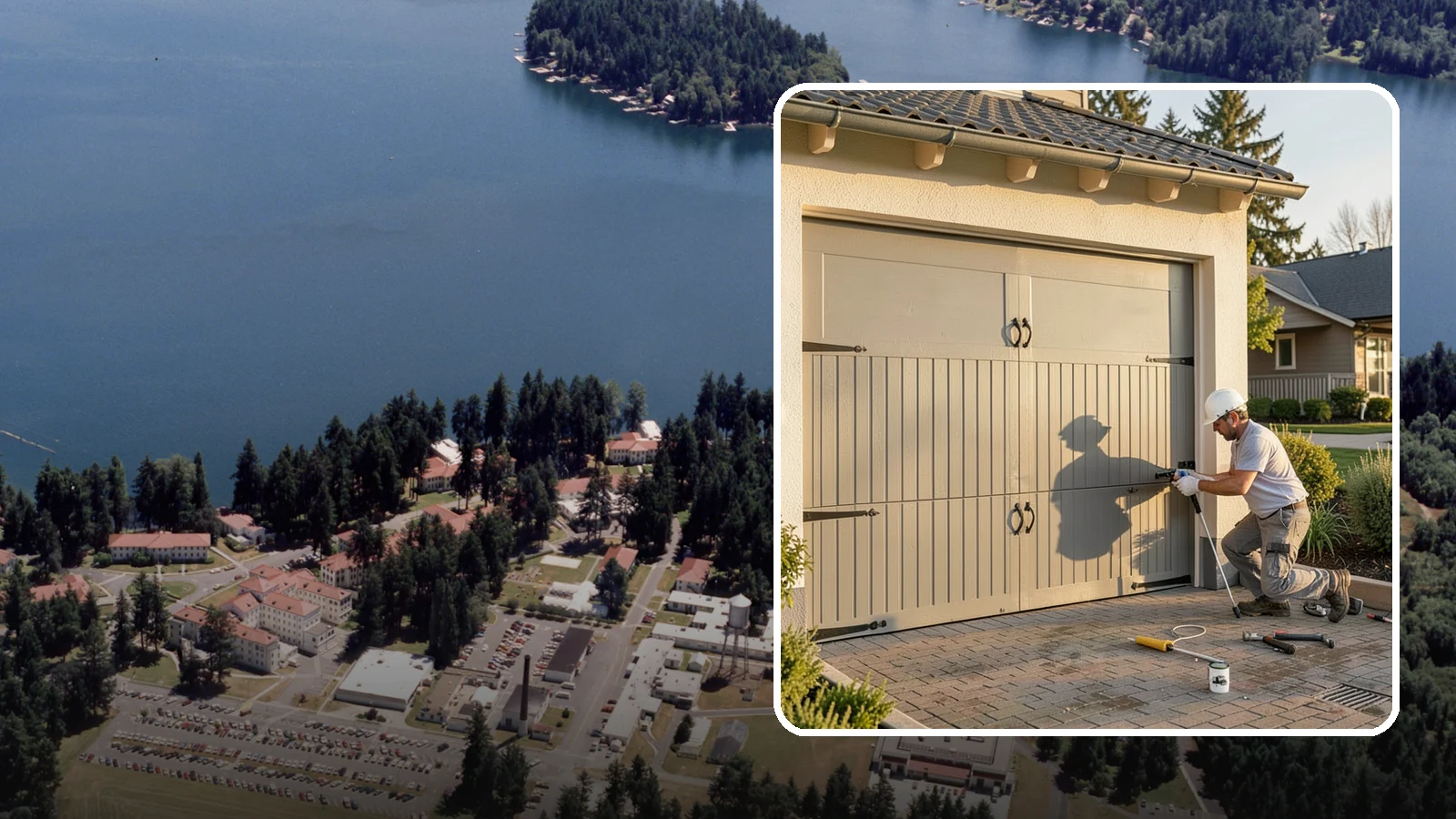 Garage Door Installation in Lakewood, Pierce County, WA - Installing a new garage door with proper track, spring, and opener setup for smooth, safe daily operation.
