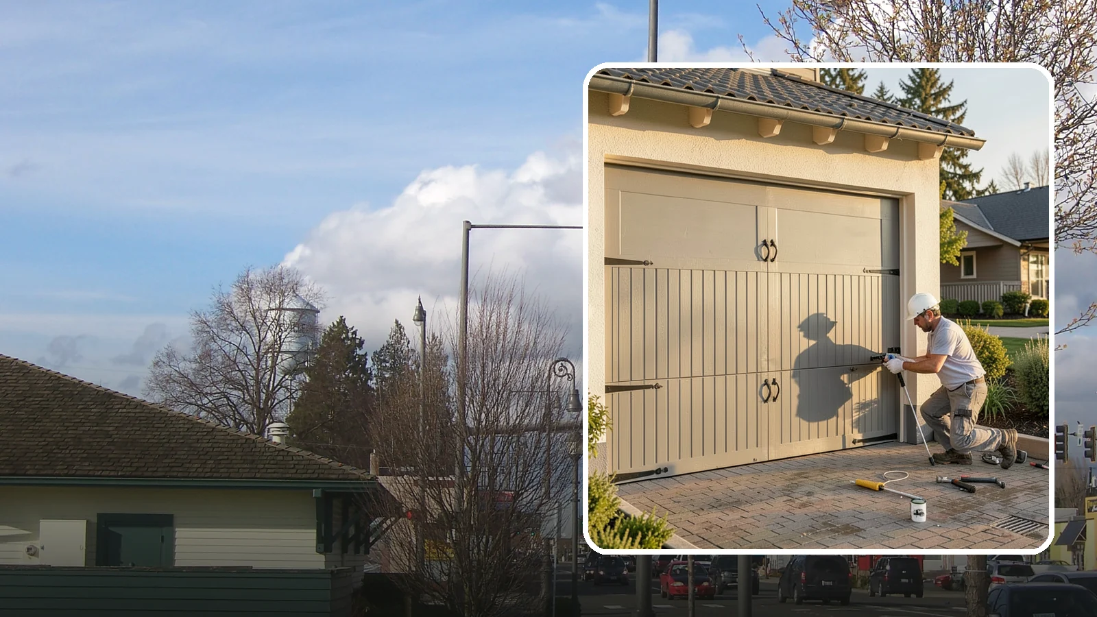 Garage Door Installation in Marysville, Snohomish County, WA - Installing a new garage door with proper track, spring, and opener setup for smooth, safe daily operation.