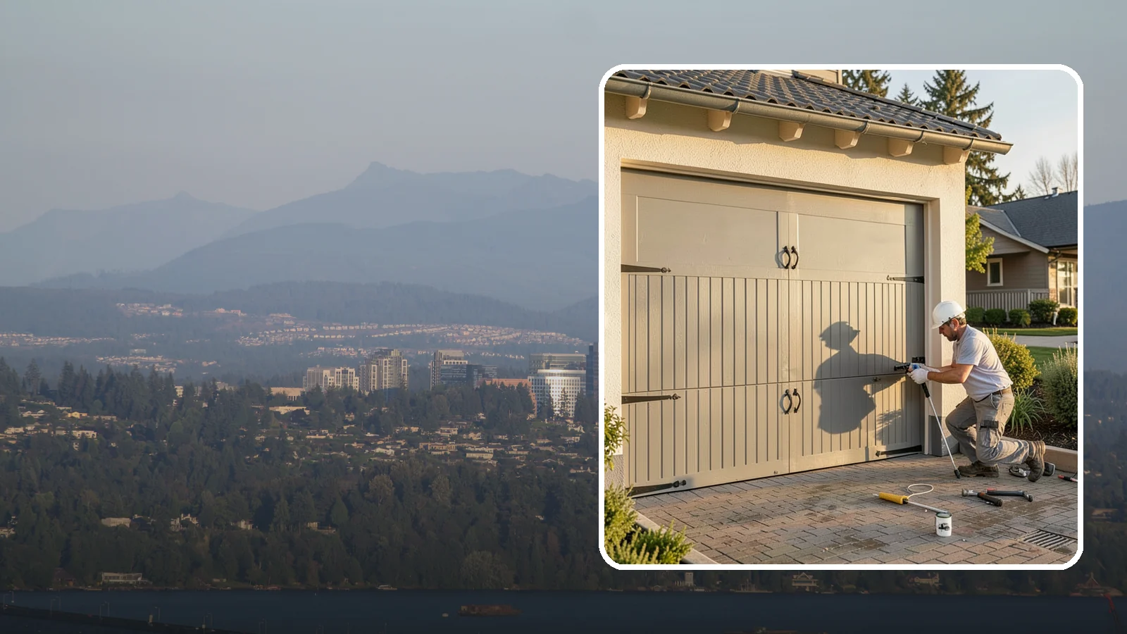 Garage Door Installation in Medina, King County, WA - Installing a new garage door with proper track, spring, and opener setup for smooth, safe daily operation.