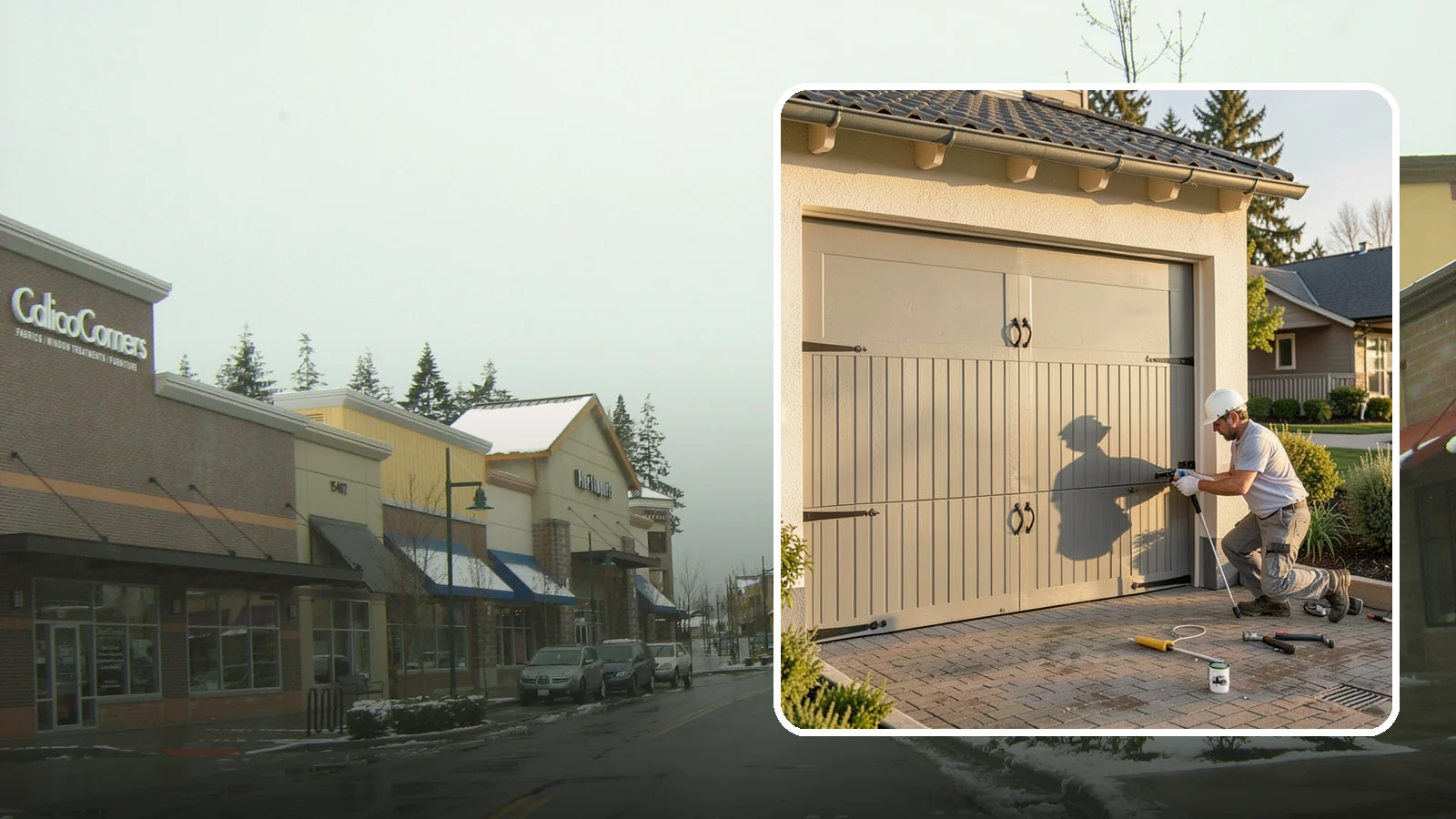 Garage Door Installation in Mill Creek, Snohomish County, WA - Installing a new garage door with proper track, spring, and opener setup for smooth, safe daily operation.