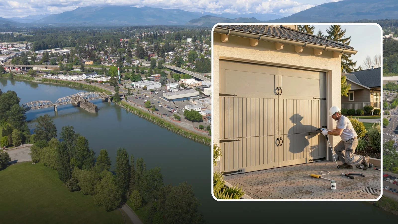 Garage Door Installation in Mount Vernon, Skagit County, WA - Installing a new garage door with proper track, spring, and opener setup for smooth, safe daily operation.